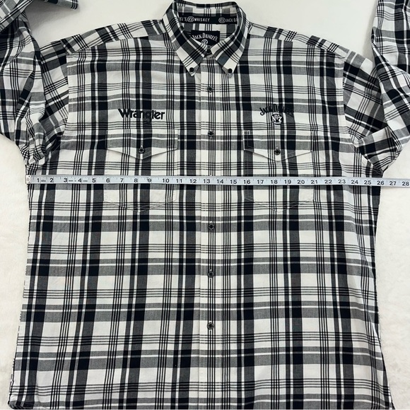 Jack Daniels Wrangler Button Western Shirt Plaid  Mens Sz XL Embroidered Logo - Picture 8 of 12